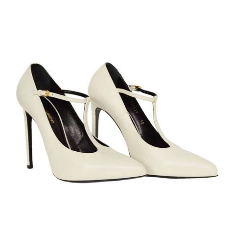 ysl white heels|ysl closed toe heels.